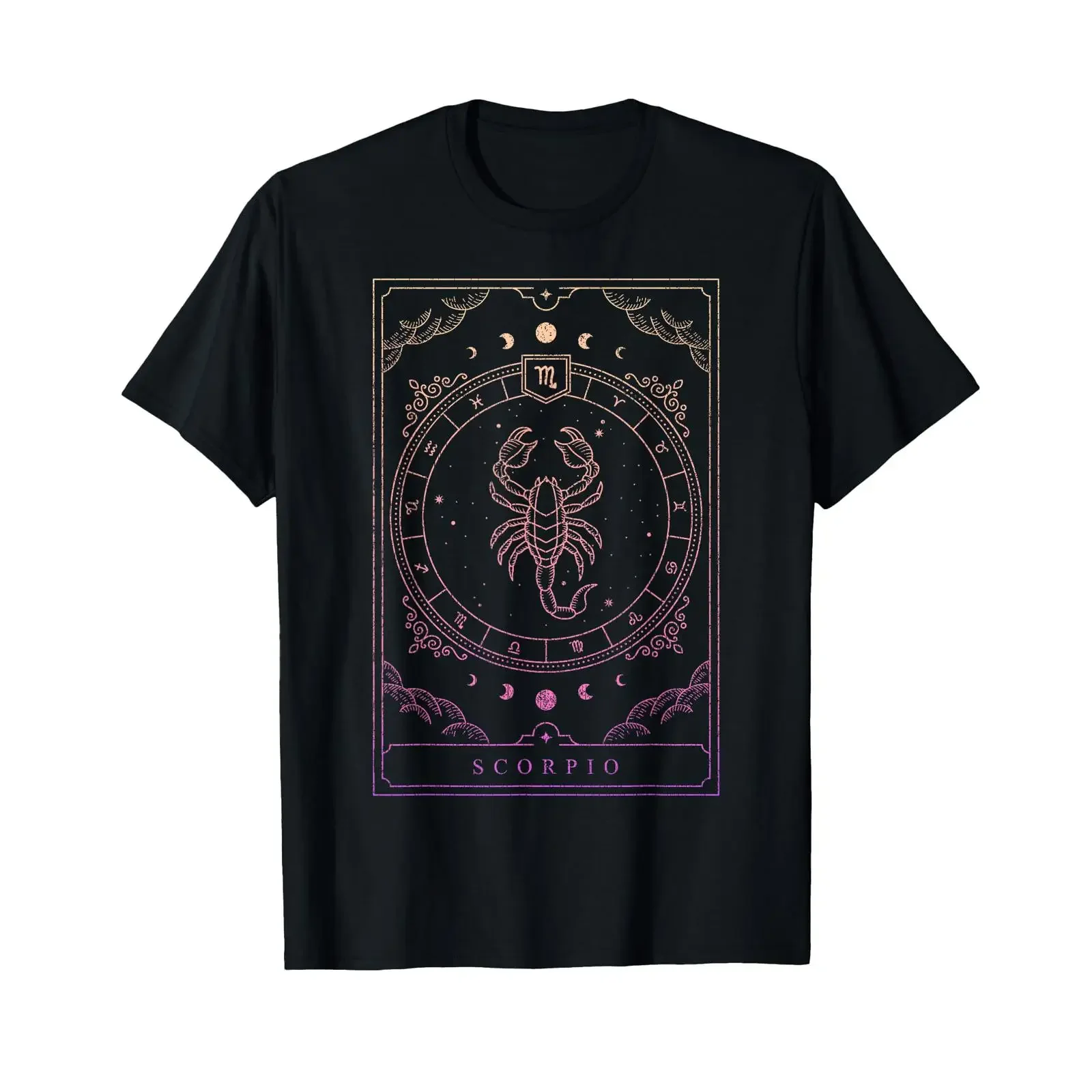 Damen-T-Shirt mit Skorpion-Sternzeichen, Vintage-Waschung, vielseitig, atmungsaktiv, Designerkleidung, leicht unisex, weich, lässig, dehnbar