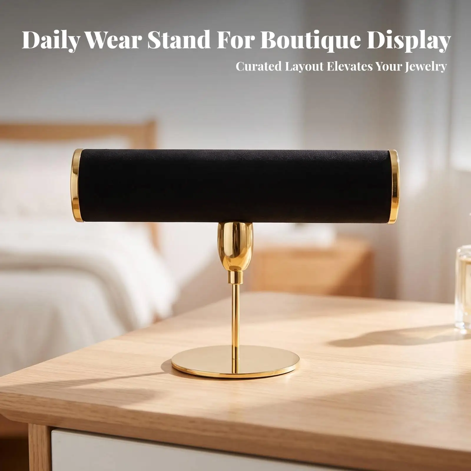 Bracelet Stand Elegant Jewelry Display Stand with Round Base Watch Display Sturdy Metal for Collectors, Boutique Counters