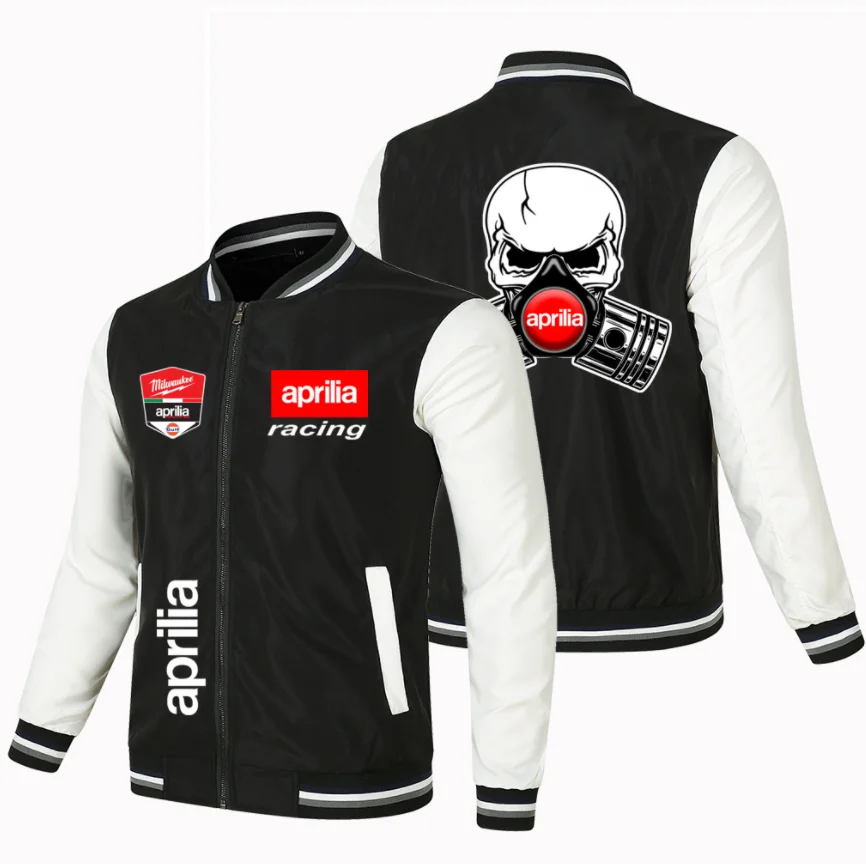 2023 NEW Baseball Jacket Spring Autumn Fleece Cotton Slim Fit Jacket Aprilia Car Logo Sweatshirt Fashion Hip Hop