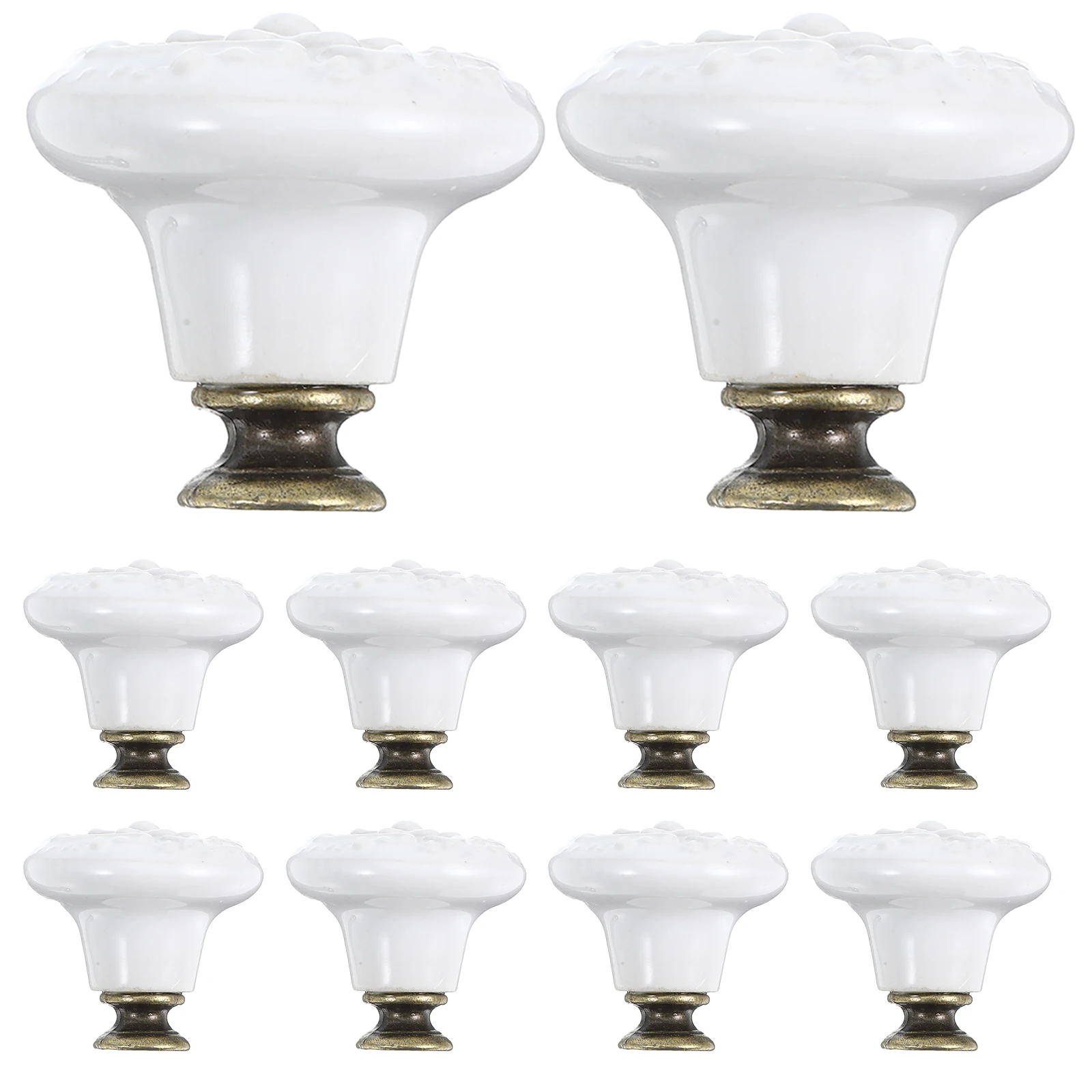 

8 Pcs Cabinet Door Handle Cute Knobs for Dresser Pulls Ceramic White Closet Unique Decorative Drawer Kitchen