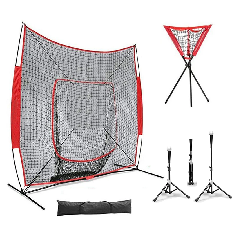 Portable 7*7 Feet Baseball Softball Practice Net Durable Rebound Training Baffle Net Children Baseball Exercise Sport Accessory