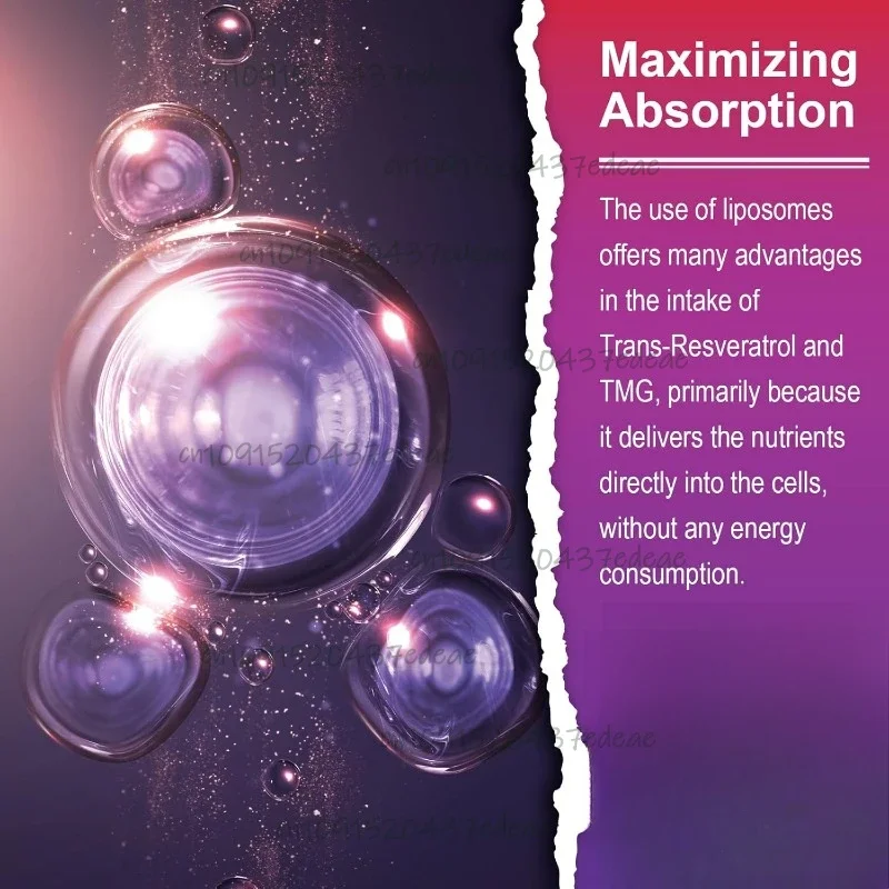 ريسفيراترول ليبوسومال ومكمل TMG 2200 مجم، مضاد للأكسدة، نظام المناعة، الجلد والصحة العامة، 60 كبسولة هلامية