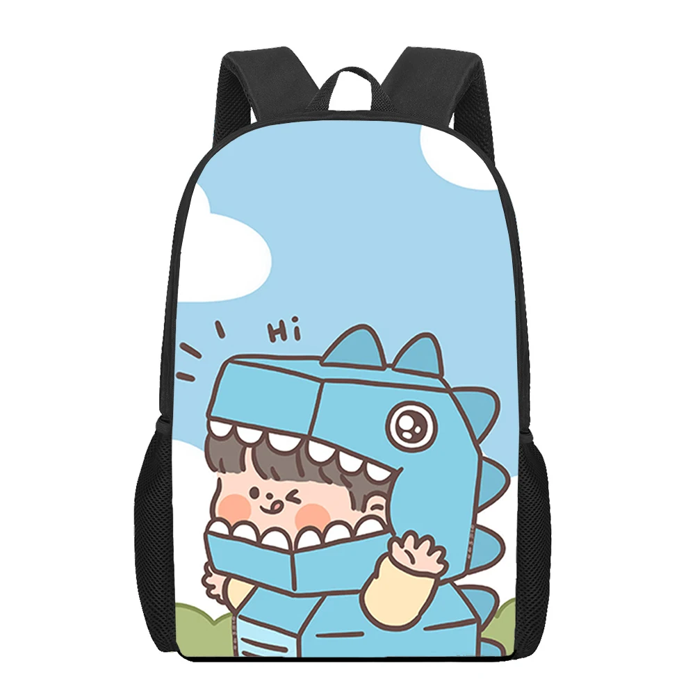 Mochilas escolares de dinosaurio de dibujos animados para niñas y niños, mochilas estampadas para mujeres, bolsa de libros para estudiantes, mochila de hombro para niños de gran capacidad