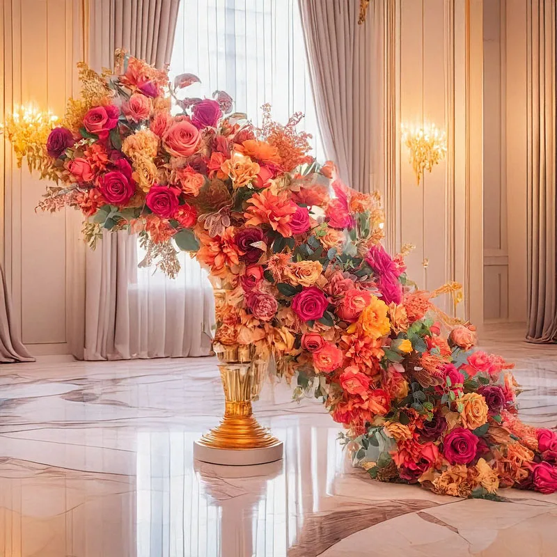 

2 м кофейного цвета, длинный ряд, цветок, свадебный фон, украшение стены, цветочный ряд, арка отеля, витрина, макет зала