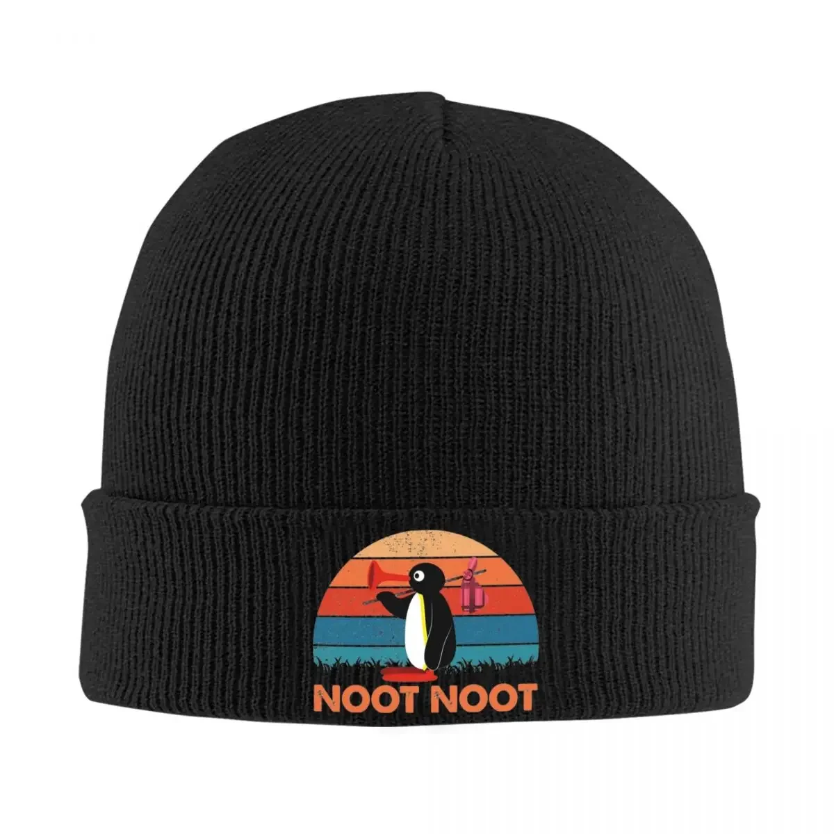 Noot Pingu Beanie Hats Retro Vintage Animal Caps Unisex Adult Gym Skullies Beanies Winter Graphic Warm Soft Beanie Hat