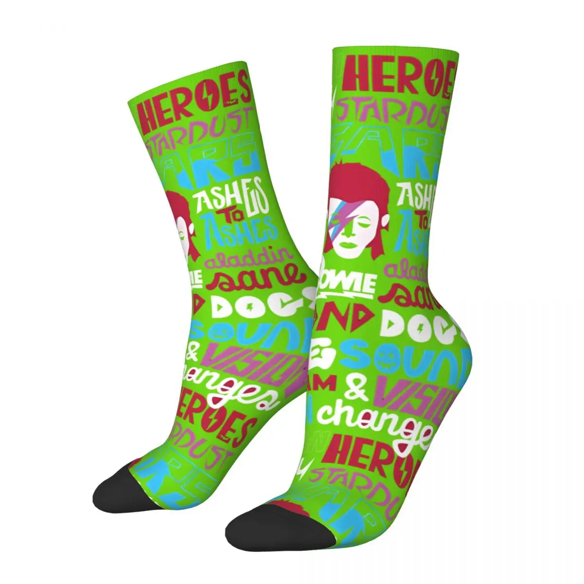 3D printing cosy Unisex Windproof Davids Bowied High elasticity polyester fiber Interesting Four Seasons Socks