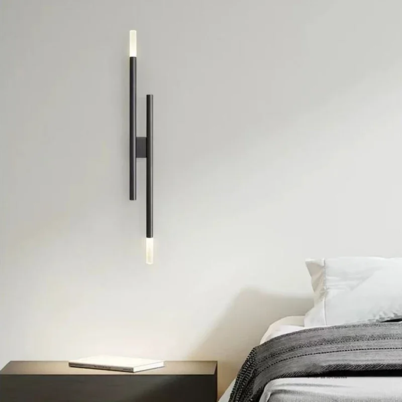 

Modern Minimalist Gold Black Long Strip Wall Decoration Wall Lamp Minimalist Acrylic Cover Lamp Living Room Bedroom Dining Room