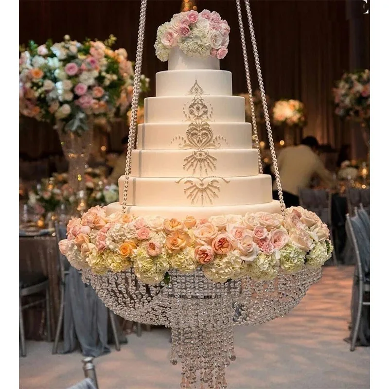 Clear Crystal Chandelier Style Wedding Party Cake Swing, Wedding Arch Decoration, Acrylic Cake Swing, Cake Stand, Cake Stand