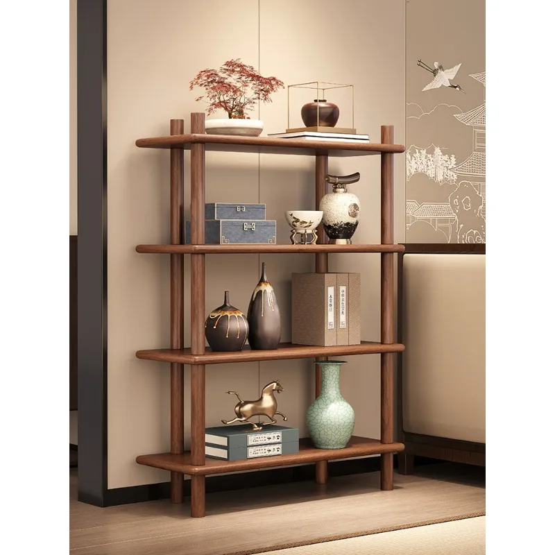 

Home Solid wood bookshelf floor rack living room household simple bay window storage rack flower stand display rack multi-layer
