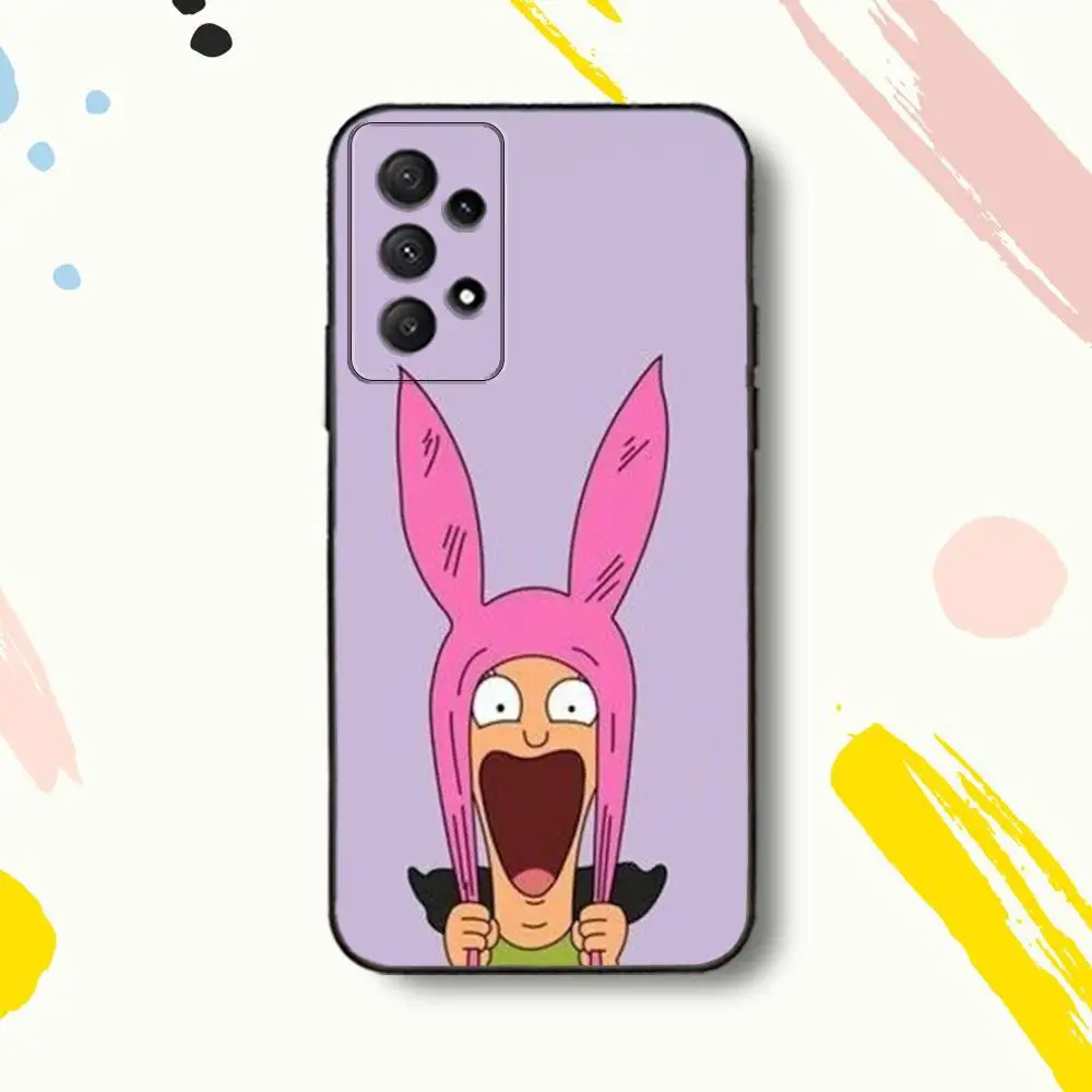 Bobs C-Cartoon B-Burgers-S 電話ケース Samsung Galaxy A 80、72、73、91、53、22、51、52、5G、Plus、J、Note ソフトブラックカバー用