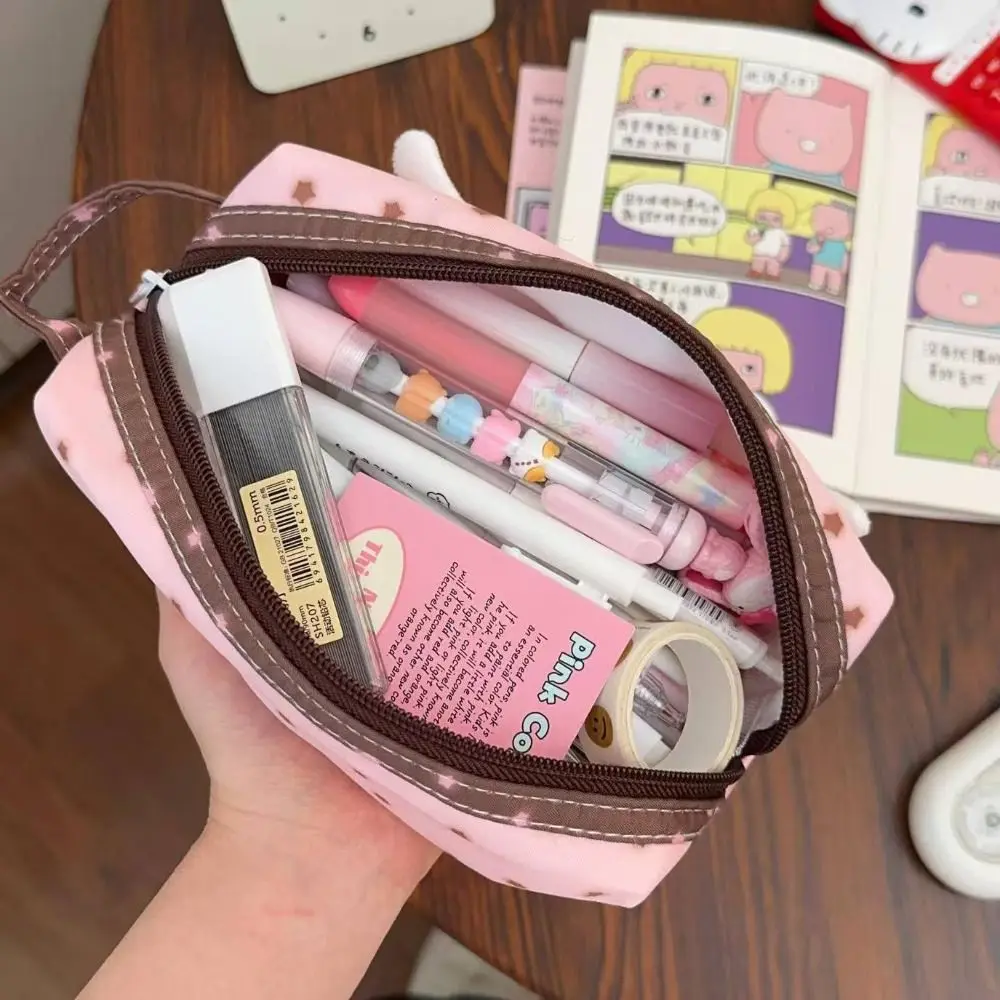 

Students Supplies Angel Stars Pen Bag Large Capacity Cartoon Pencil Case Gift with Handle Cosmetic Bag Students Supplies