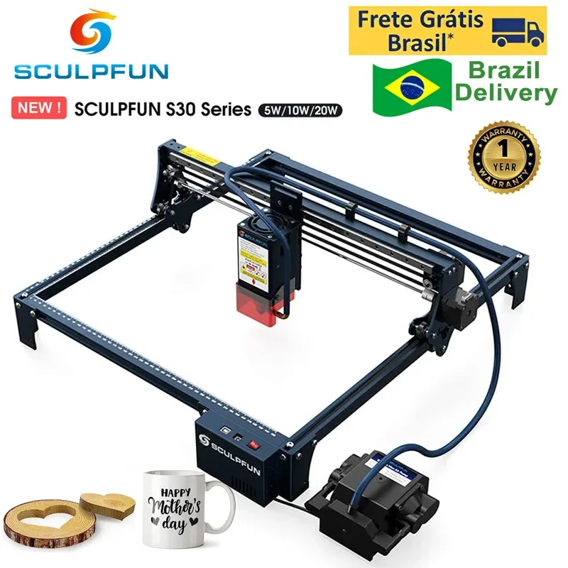 

Лазерный гравер SCULPFUN S30PRO MAX, автоматический аппарат для резки металла и дерева, с воздушной системой, 40 х400 мм, 20 Вт
