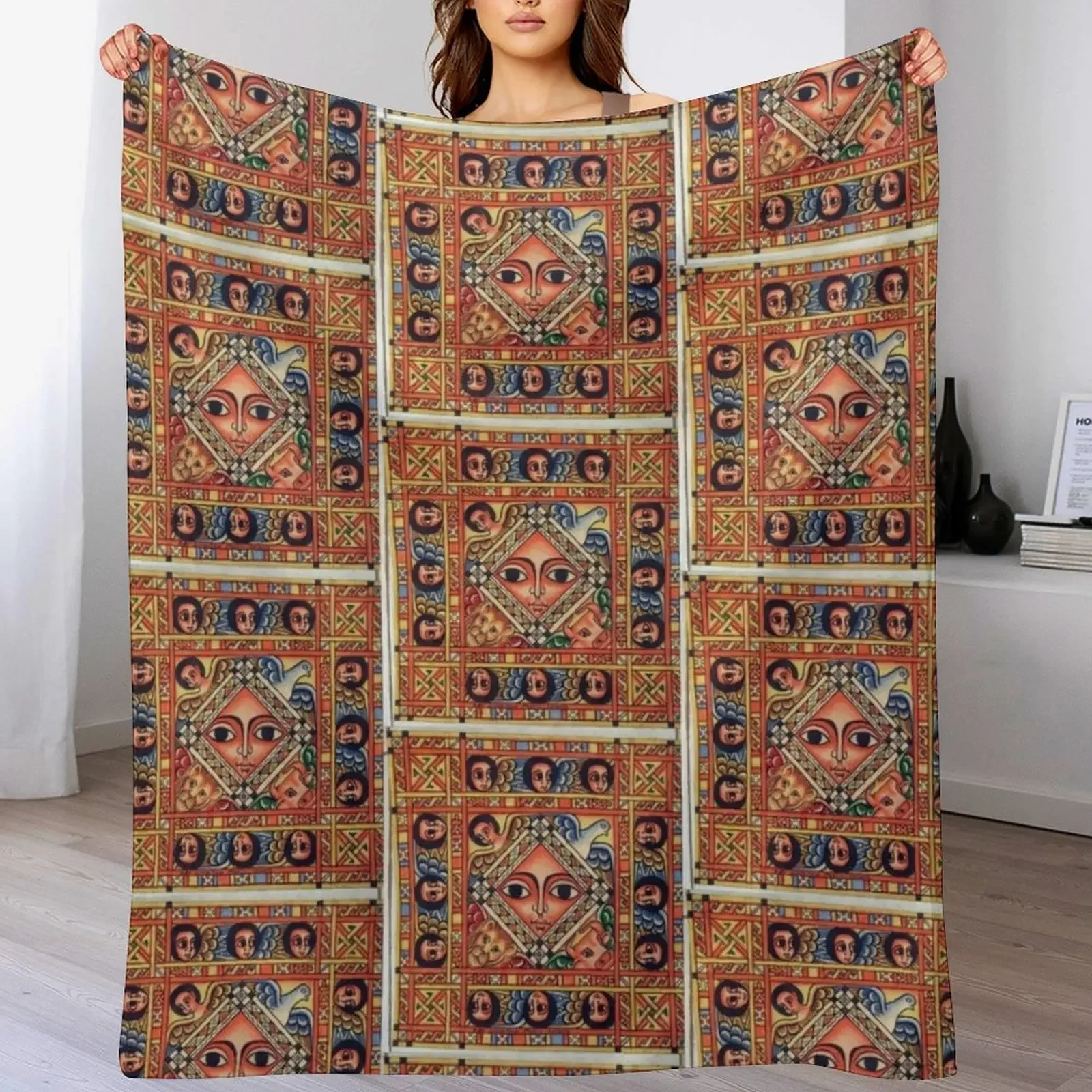 ethiopian ancient art Throw Blanket