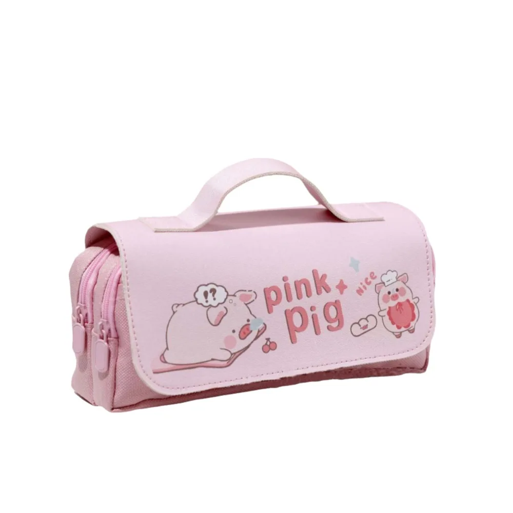 

Bunny Flip Capybara Pen Bag Large Capacity Piggy Rabbit Stationery Bag Portable Multi Functional Cartoon Panda Pencil Case