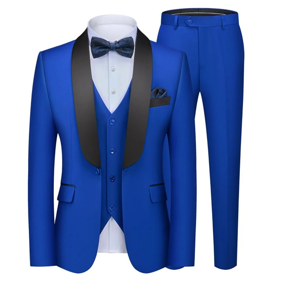 

Men Suits Three Piecs Blazer Pants Vest Single Breasted One Button Formal Business Occasion Clothing Banquet Custome