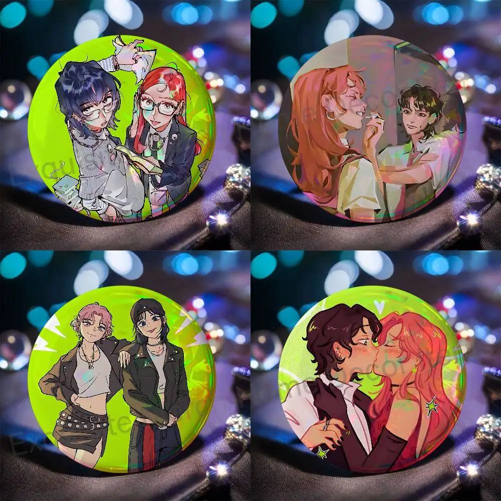 Mitsuki Koga Aya T-tgswiiwagaa Badges Round Nijigen Otaku Culture IP peripheral products 58mm 44mm 32mm 75mm 25mm Mini