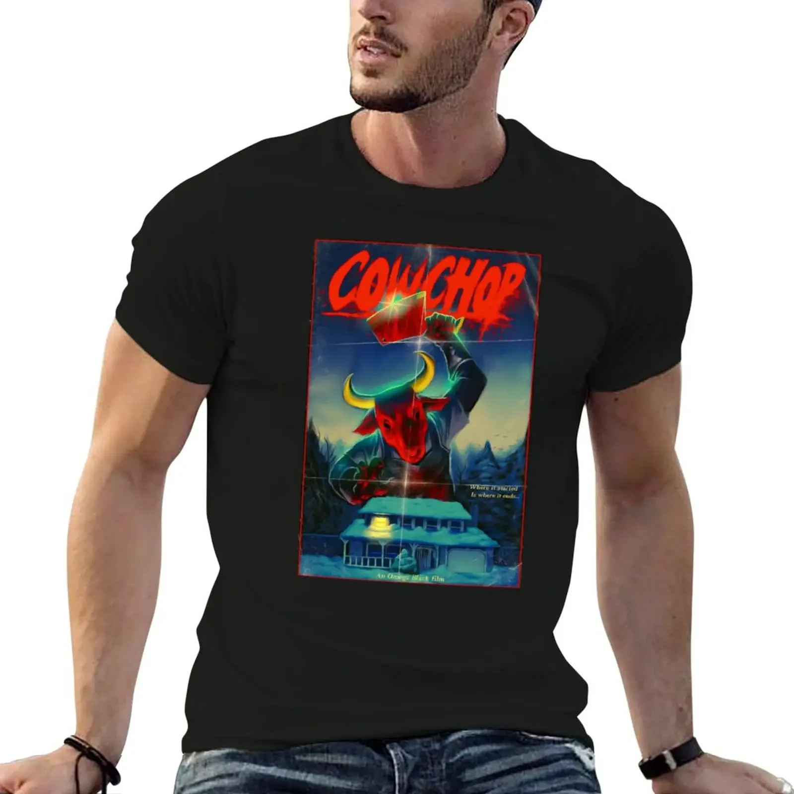 

Cow chop T-Shirt summer 2025 vintage graphic tee graphic t shirt vintage big and tall t shirts for men