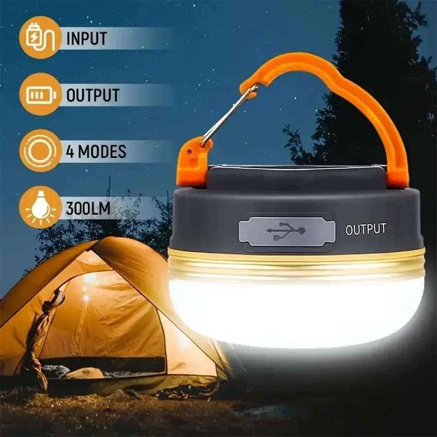 

LED Camping Lantern 3Modes COB High Power Portable with Magnet Base Power Bank for Outdoor Emergency Hiking