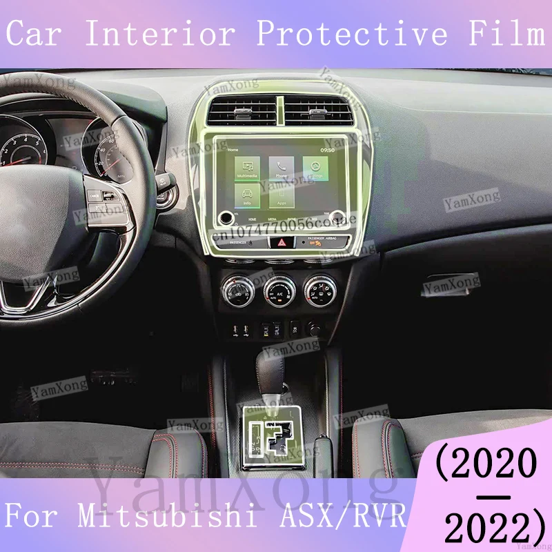 For Mitsubishi ASX RVR Interior Kit Protective Film Navigation Dashboard Screen Sticker Center Console Gear Panel Scratch Film