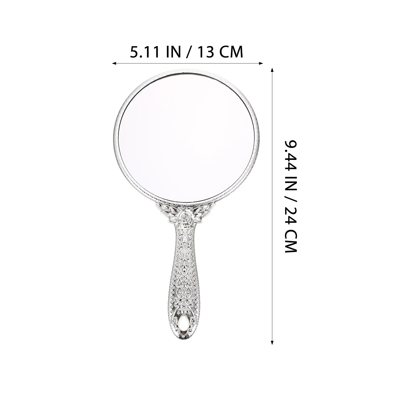 Compact Handheld Mirror with Rose Decor Premium Build Lightweight Travel-Friendly Makeup Mirror for Women Daily Beauty