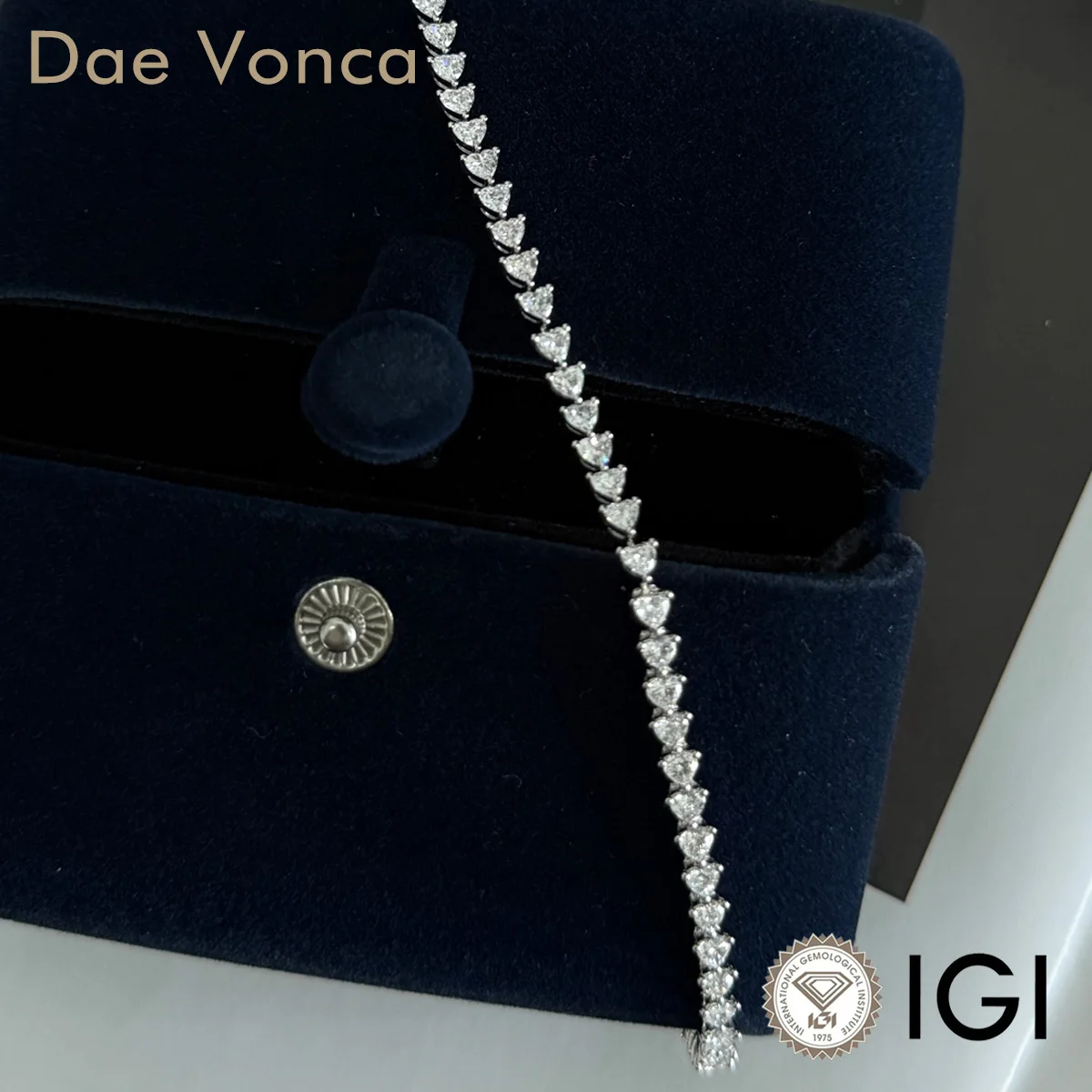 

0.1ct Heart Cut Lab Grown Diamond Tennis Bracelet 16cm Length lab Diamond Bracelet 9K/14K Gold Real Gold Line Bracelet For Women