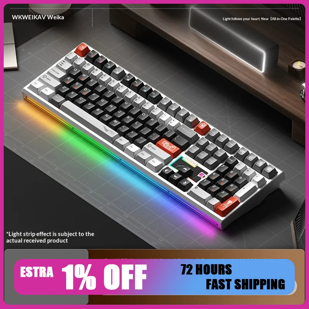 WEIKAV NUT108 108-Key Tri-Mode Aluminum Mechanical Keyboard Hot-Swappable RGB For Gifts