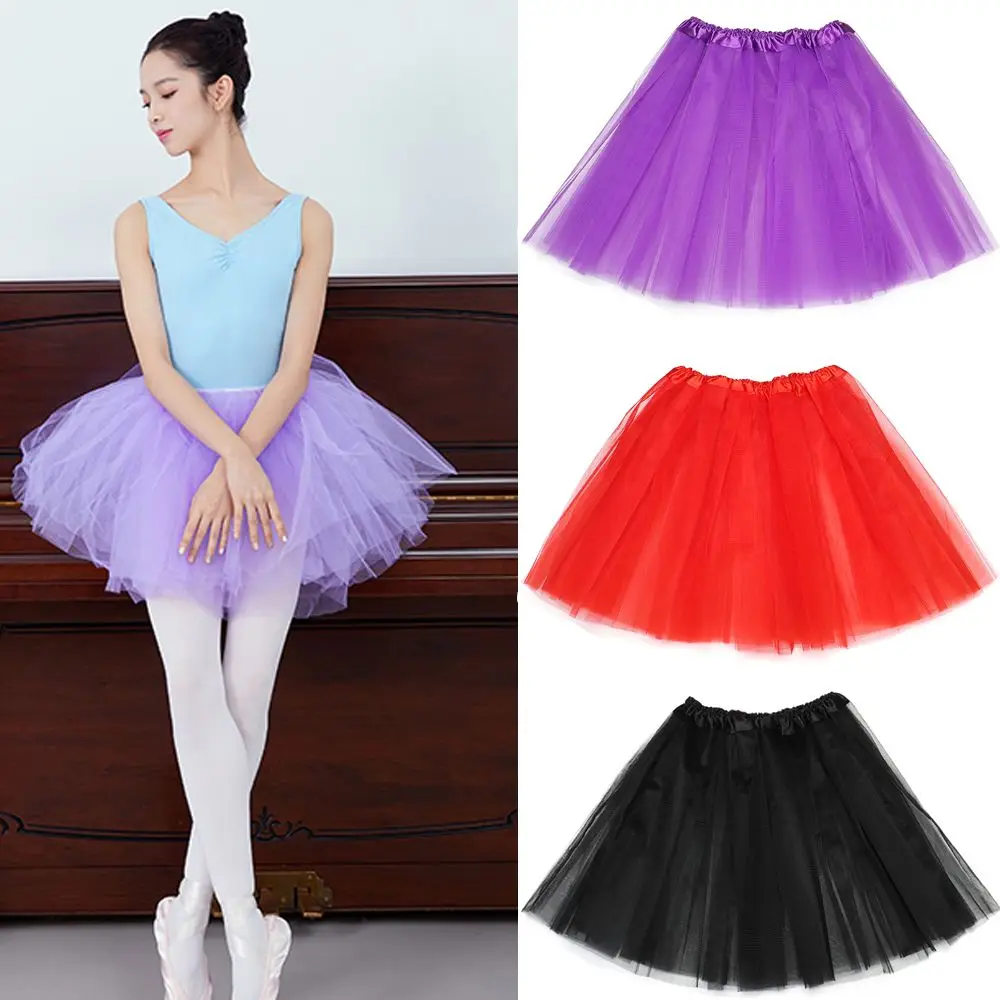 

Adult Pleated Dance Elastic Party Puffy Skirts Lolita Petticoat Ballet Skirts Tutus Skirt
