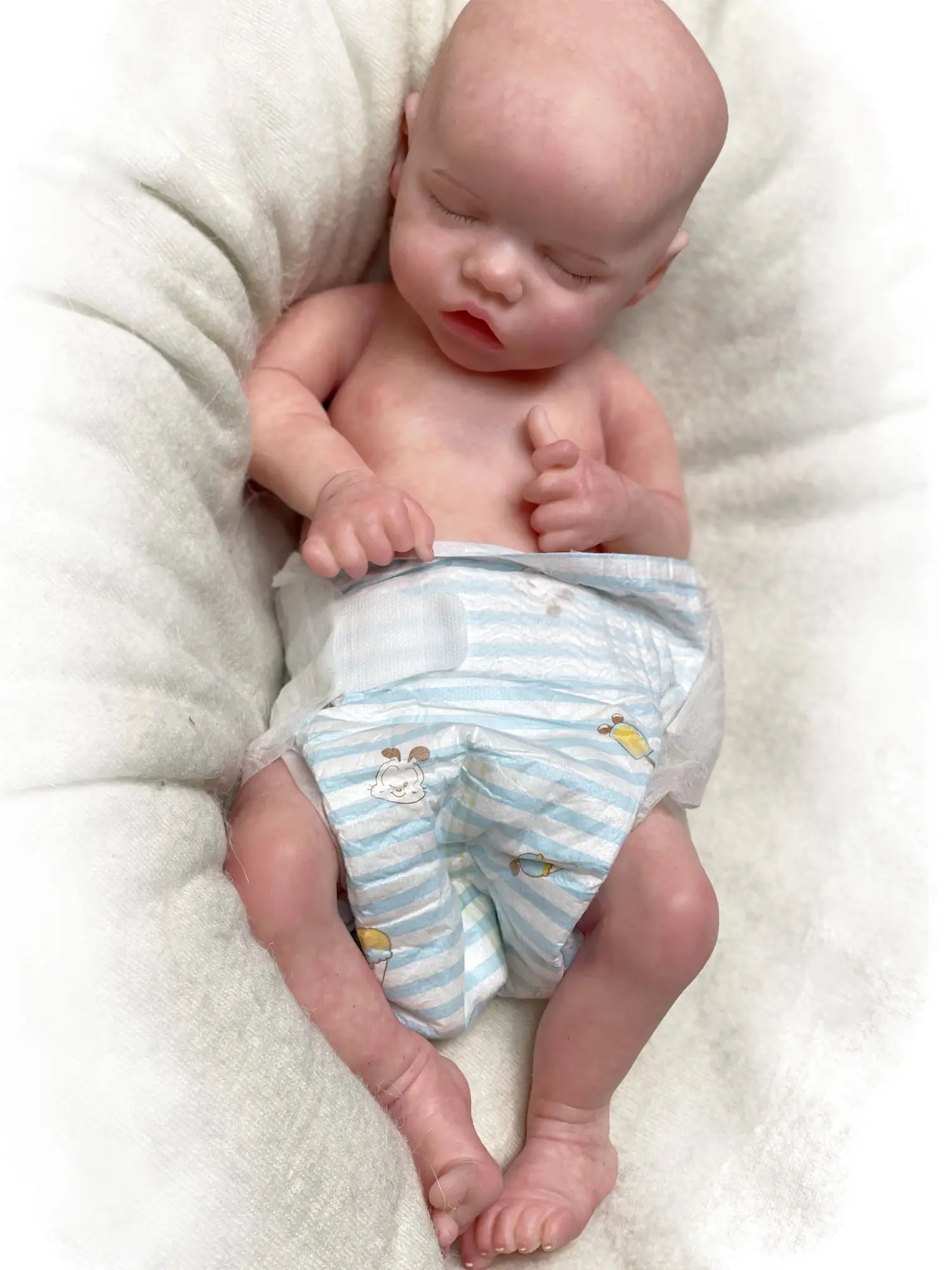 

Bebe Reborn 18" Full Solid Silicone Reborn Doll Twins A&B Handmade Painted Sleeping Baby Doll Boneca Reborn Corpo De Silicone