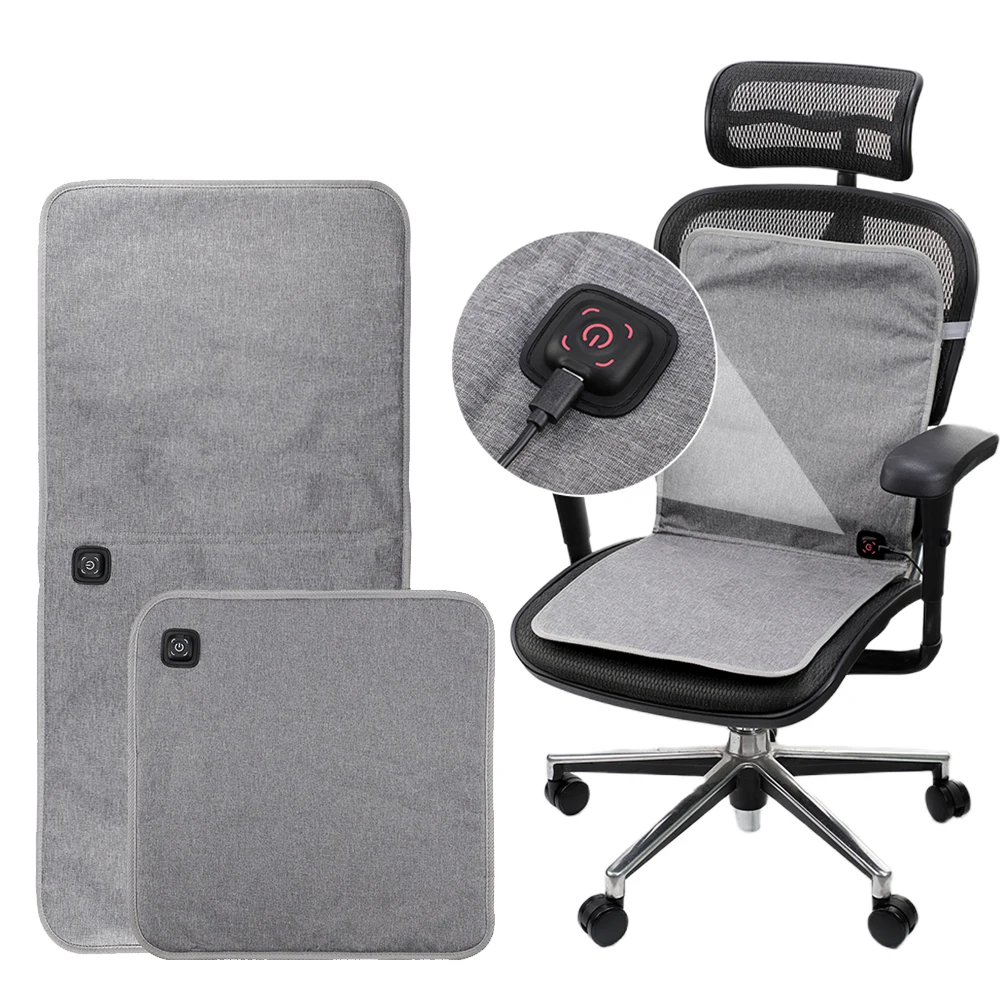 5V 2A Typ-C Powered Office Car Chair Heizkissen 40-50 ℃ Temperatur Camping Beheiztes Sitzkissen Tragbare Wärmematte 43*90CM
