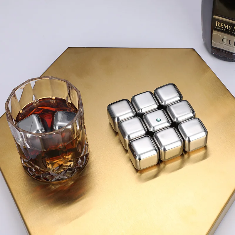 Stainless Steel Ice Cubes Beer Red Wine Coolers Reusable Chilling Stones Vodka Whiskey Holders Keep Drinks Cold Party Bar Tools