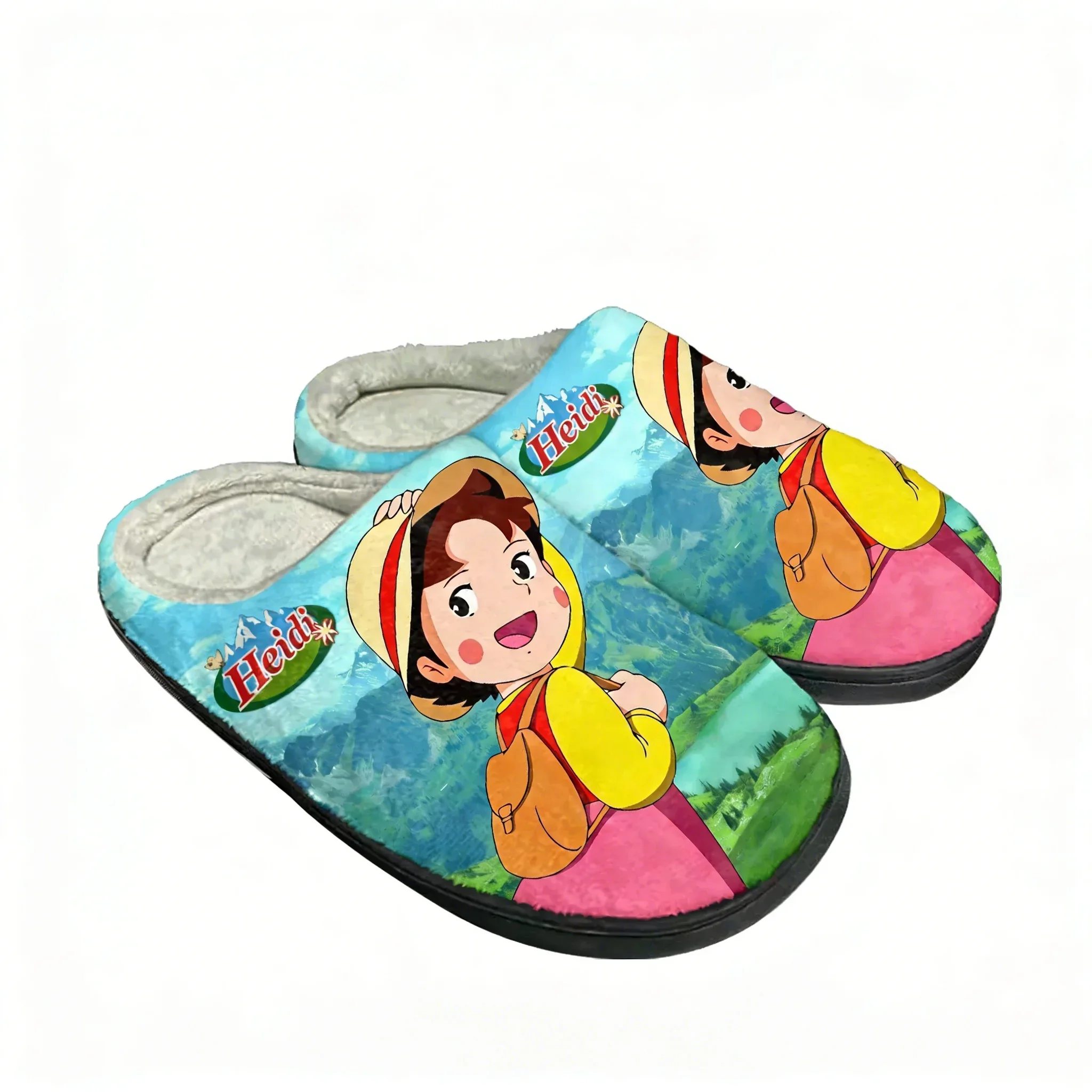 

Домашние хлопковые тапочки A Girl Of The Alps для мужчин и женщин, плюшевые, для спальни, повседневные, теплые, в стиле аниме, на заказ, термостойкие, для дома