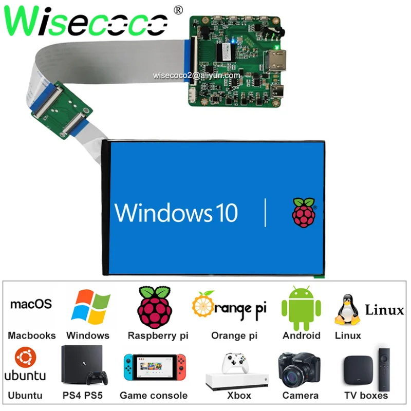 Imagem -06 - Tela Lcd Paisagem Padrão Fhd Touch Screen Modo de Exibição Win10 11 Raspberry pi Linux Android tv Box Game Box 1920x1200