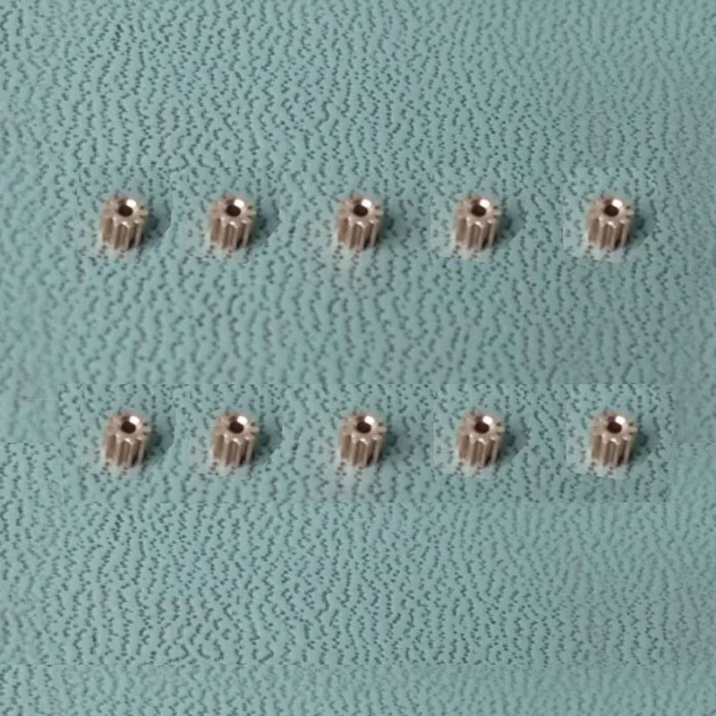 10PCS 10T Teeth Modulus 0.2 Brass Gear Motor Shaft Transmission Pinion for Model RC Car Wheel Driven Connection Parts