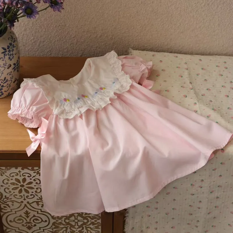 Kleines Ballon-Stickerei-Mädchenkleid für Hochzeiten und Partys, Sommer-Neuheit, Kinder-Alltagskleidung, Freizeitkleidung, Boutique-Kleid für Babymädchen – Detail 2