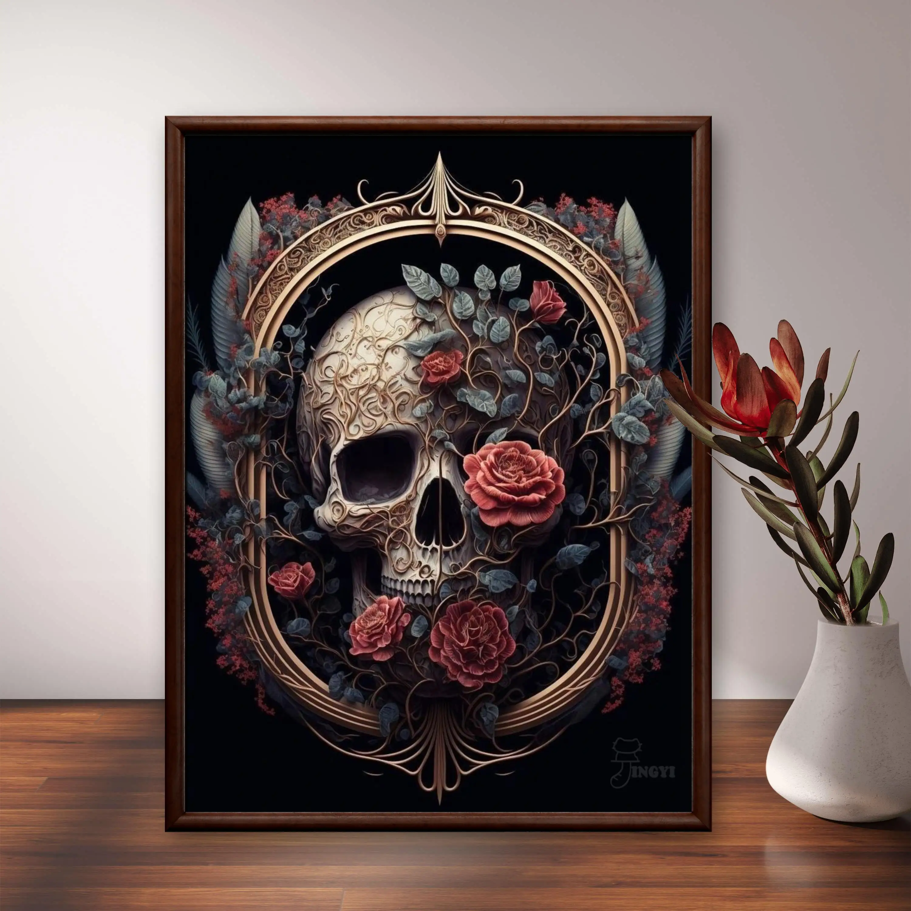 Halloween Flower Sugar Skull Diamond Painting Art Mexican Day Of The Dead Horror Death Skeleton Rose Crystal Cross Stitch Decor