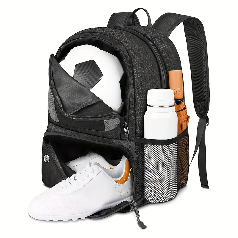 Shoulder Football Pattern Football Bag with Ball Stand Waterproof Sports Equipment Bag Suitable for Basketball Volleyball Bag