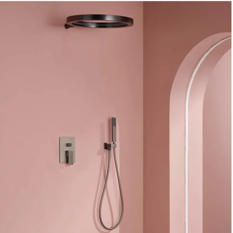 Concealed embedded wall type circular waterfall shower set, pre embedded wall outlet pressurized set