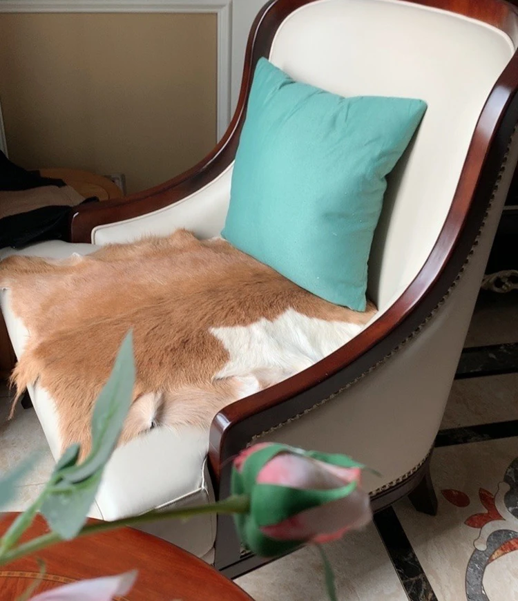 Goat skin carpet, bedroom bedside mats, integrated fur, vintage home decoration, camping mat