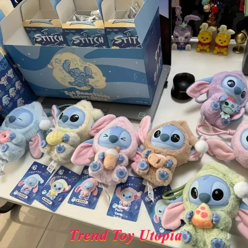 

Disney Stitch Series слепая коробка плюшевая виниловая игрушка милая кукла реплика таинственная сумка подвеска Декор подарок ешьте что-то перед сном тема