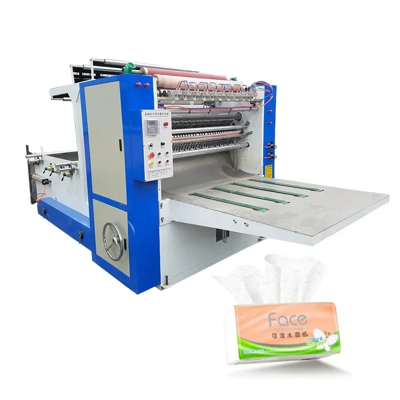 2 Line Facial Tissue Machine with Edge Embossing a Facial Tissue Box Laminate Machine