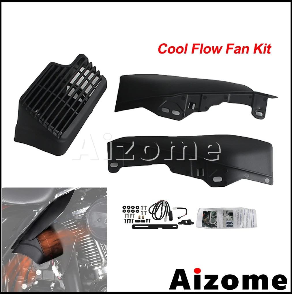 

Heat Shield Fan Motorcycle CoolFlow Fan Cooling Radiator Kit For Harley Touring Road Glide FLTRX FLTRXS FLTRXST FLTRU 2009-2025