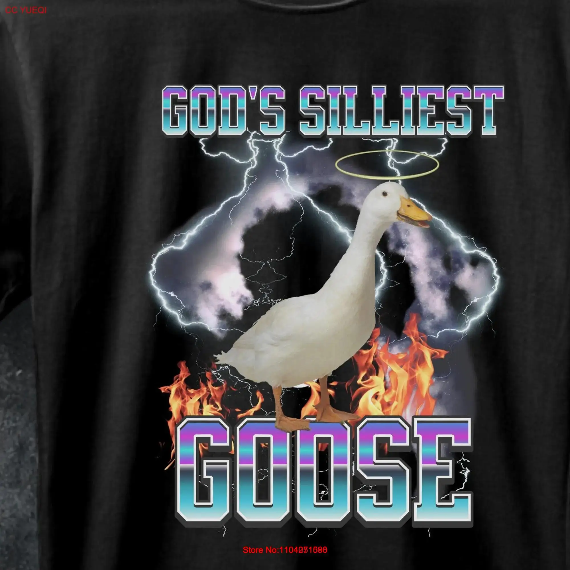 Amazing God's Silliest Goose shirt that go hard tee Duck with Knife Meme ironic t memes gift long or short sleeves