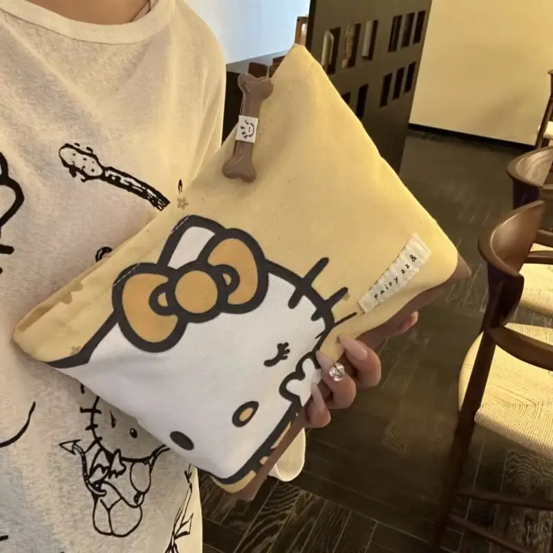 لطيف سانريو مرحبا كيتي فتاة حقيبة مستحضرات التجميل Kawaii عالية السعة المحمولة السفر سستة حقيبة التخزين لطيف سماعة حقيبة محفظة نسائية للعملات المعدنية