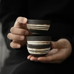 Teacup Japanese-style retro teacup teacup household kung fu tea set ceramic cup small single cup master cup