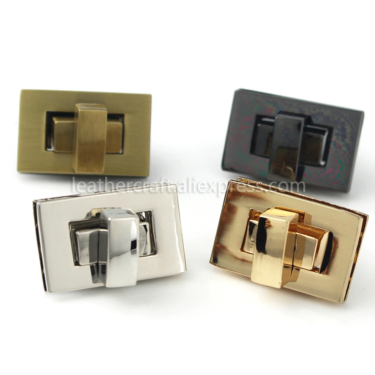 Picture 4: 1x Metal Square Tiny Bag Turn Lock Twist Lock Clasp Leather Craft Women Bag Handbag Shoulder Bag Purse DIY Hardware 1-1/16