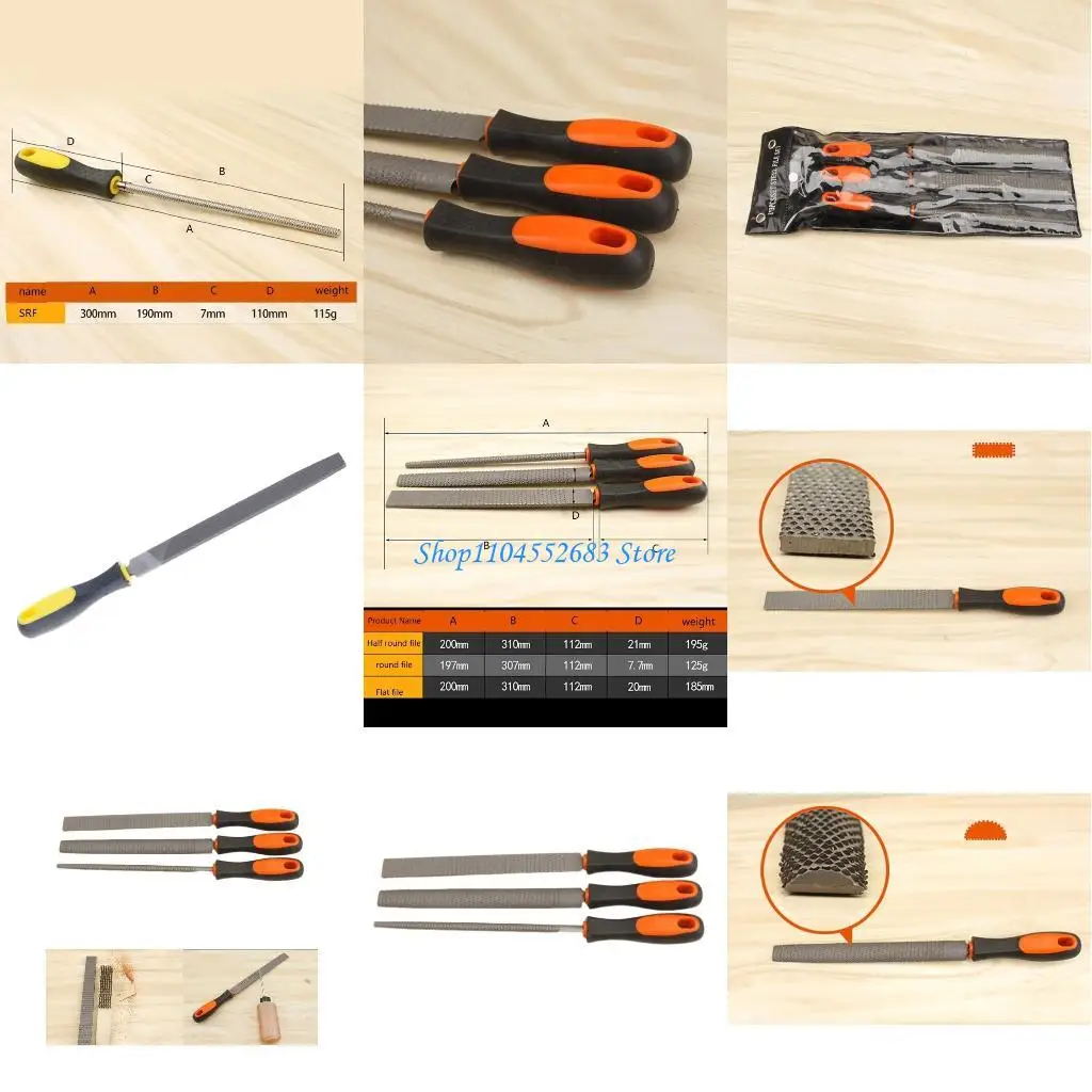 

Y6GD 8Inch Mini Metal Rasp Needle Files Set for Steel Rasp Needle Filing Woodworking