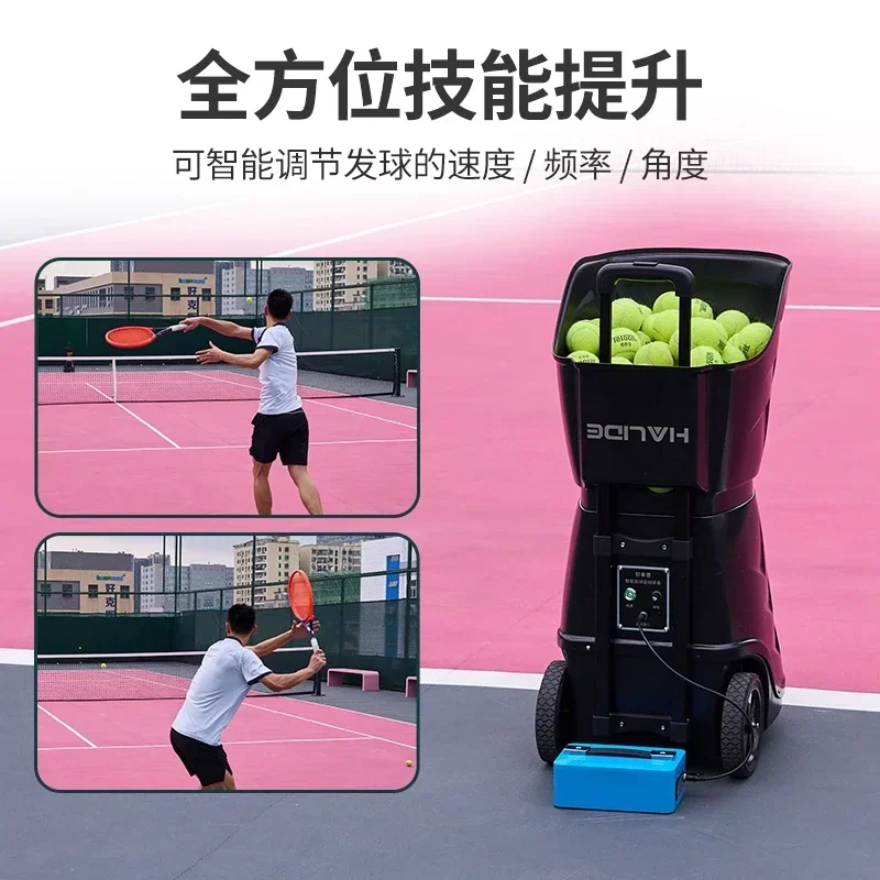 Tennis automatic serve machine HT8088A portable trainer single player step practice sparring device