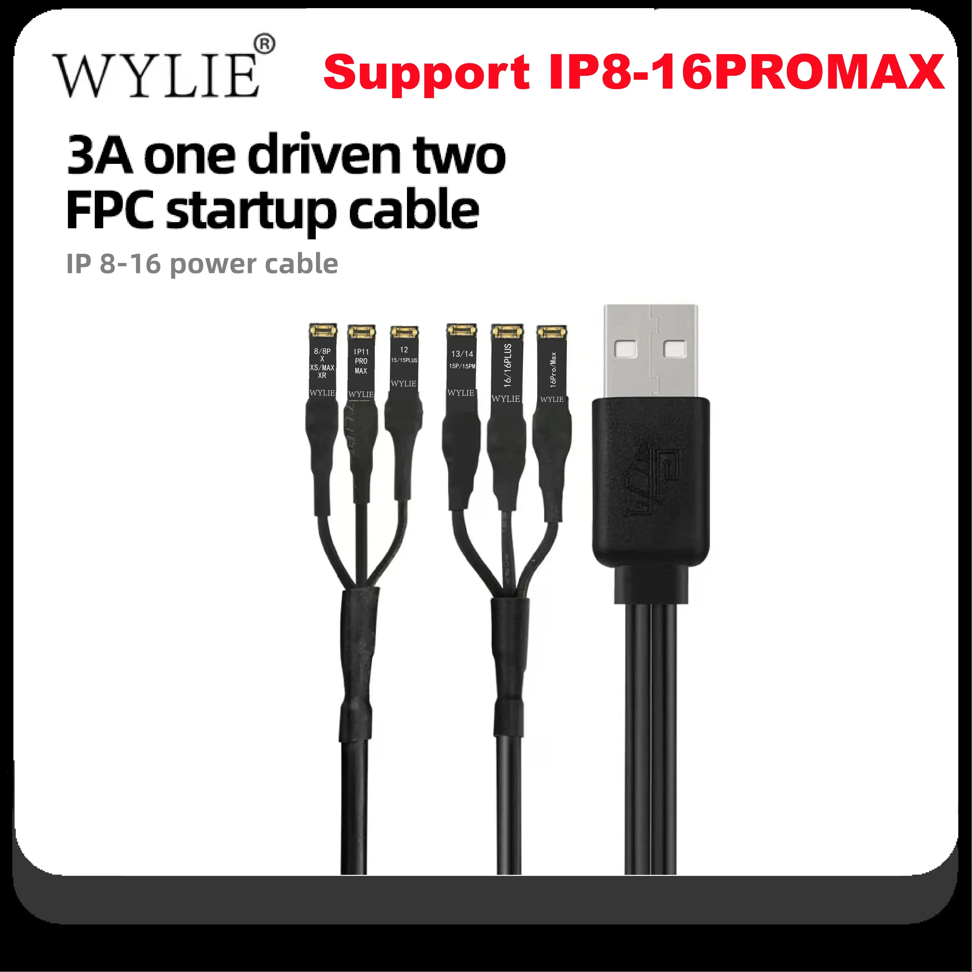 Kabel testowy AIXUN P2408S iPower Pro Max/WYLIE DC do kontroli zasilania, regulowany kabel do sterowania włączeniem, narzędzia do naprawy iPhone'ów serii 8-16