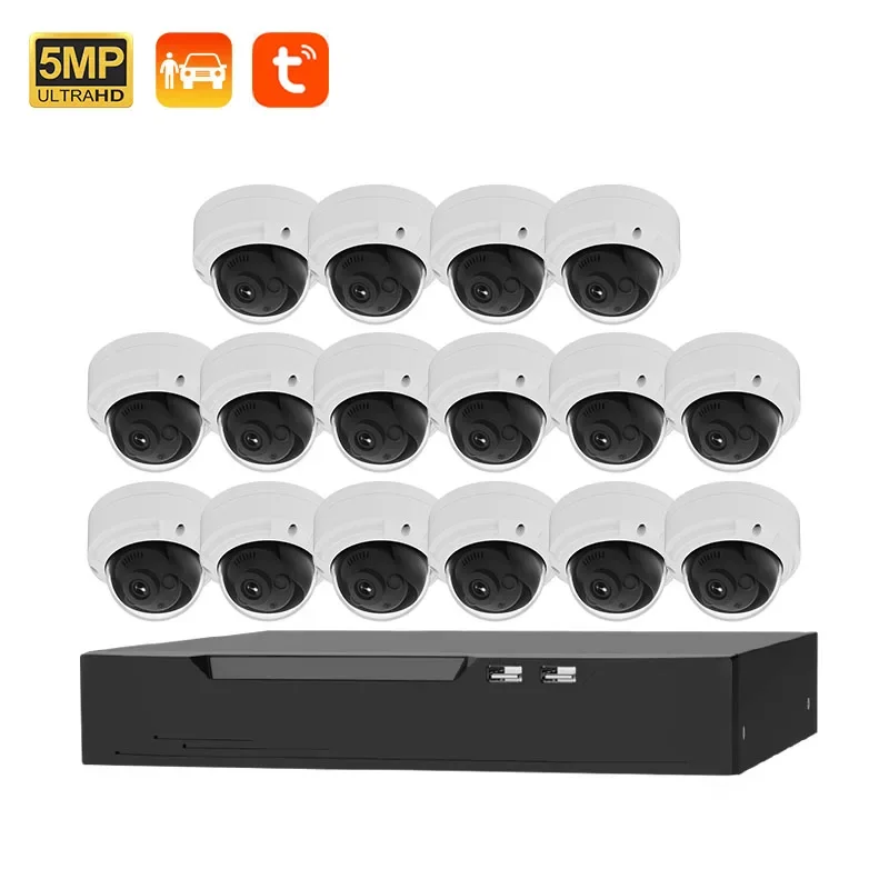 

2026 High Quality 16ch 5MP Poe Security IP Dome Network Camera System Colorful Night Vision for Outdoor Face/Human/Vehicle