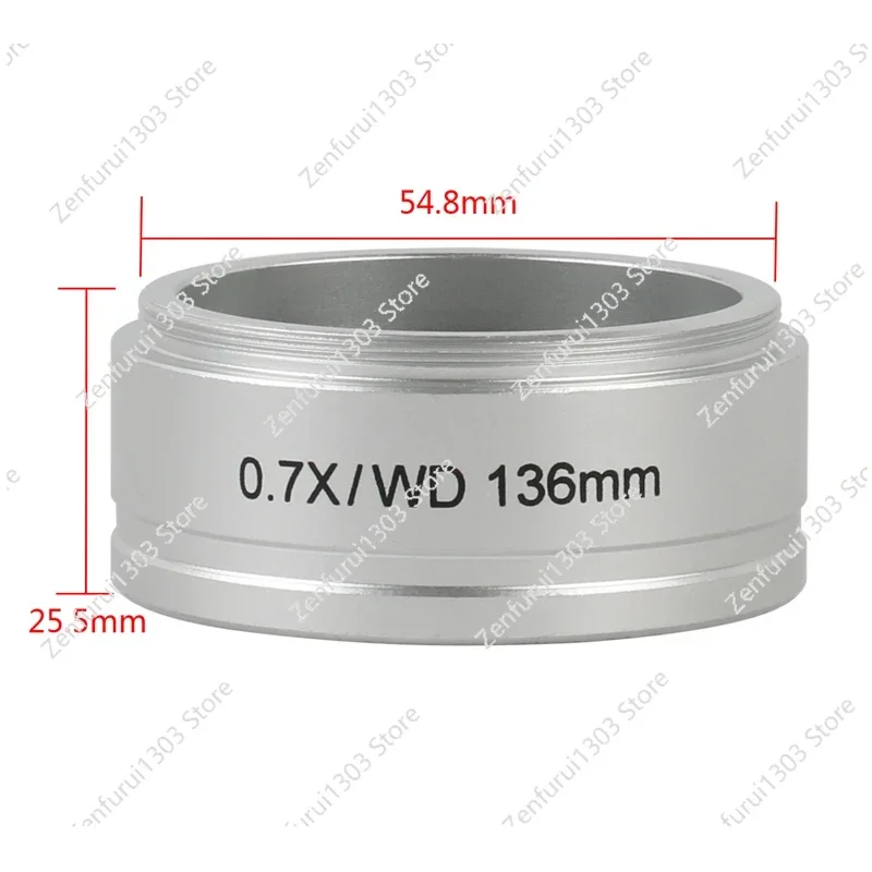 Objectif auxiliaire binoculaire trinoculaire 0,5X/WD220 0,7X/WD136 2X/WD45, Interface M55 pour microscope stéréo 8X-50X